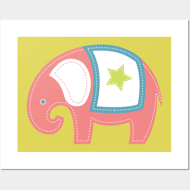 Pink Elephant Wall Art by SWON Design